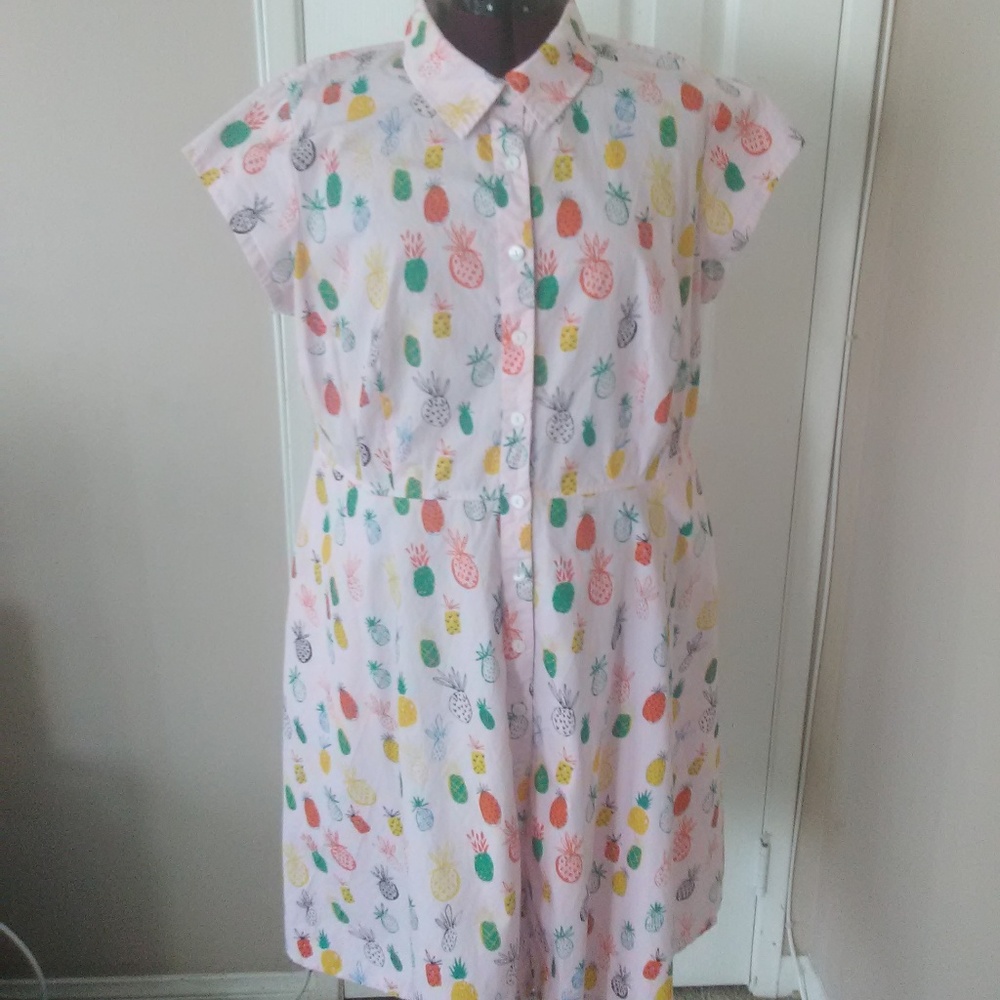 eShakti pineapple print dress size 2x size 22W